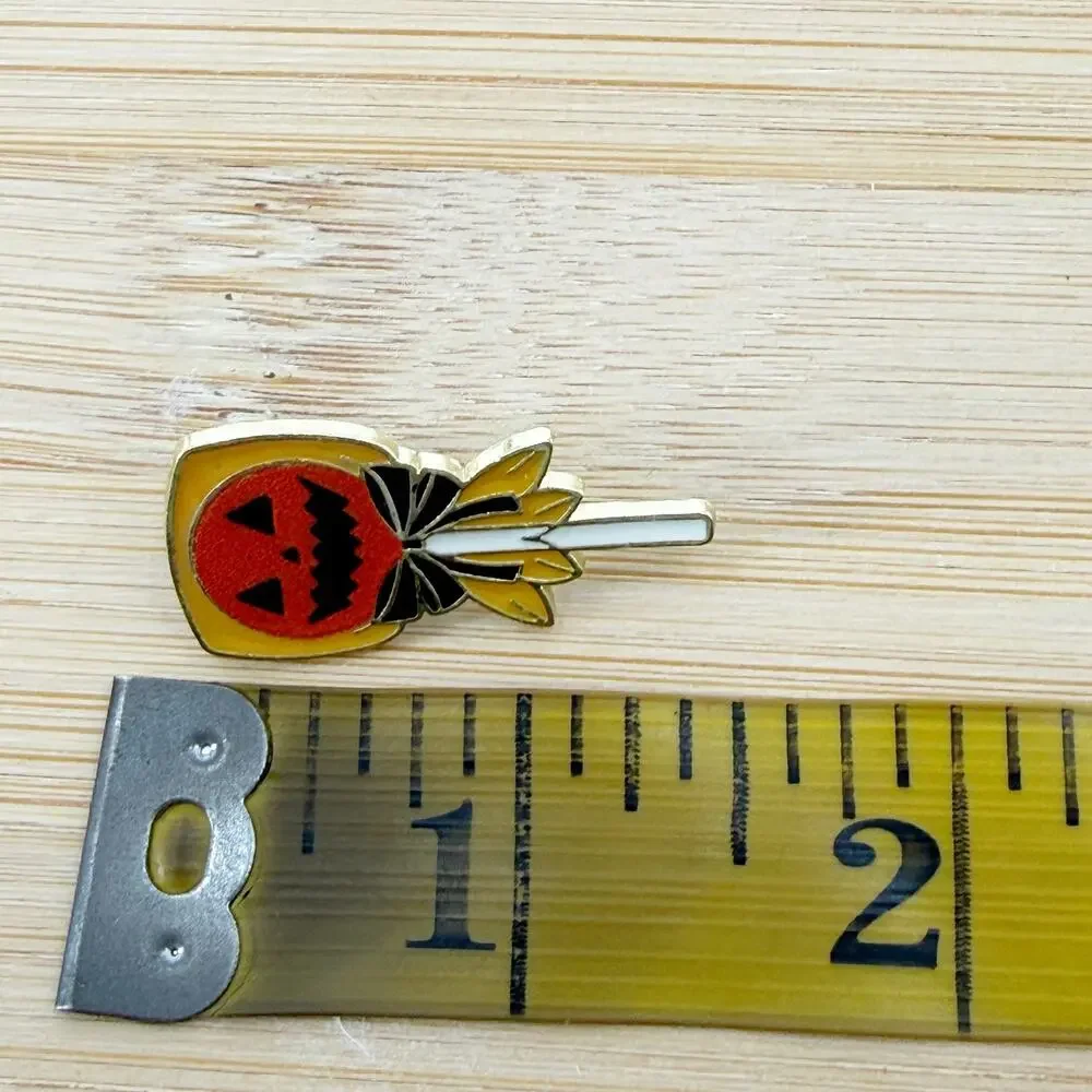 Halloween Pumpkin Lollipop Enamel Pin Cute Jack O Lantern Spooky Candy